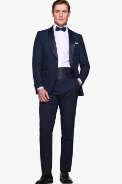 Abito smoking rever sciallato blu