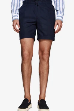 Bermuda misto lino blu
