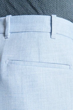Bermuda misto lino con pinces celesti
