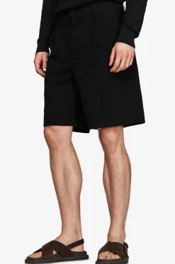 Bermuda misto lino nero 