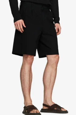 Bermuda misto lino nero 