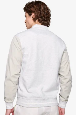 Bomber corto bimaterico DNJ grigio melange