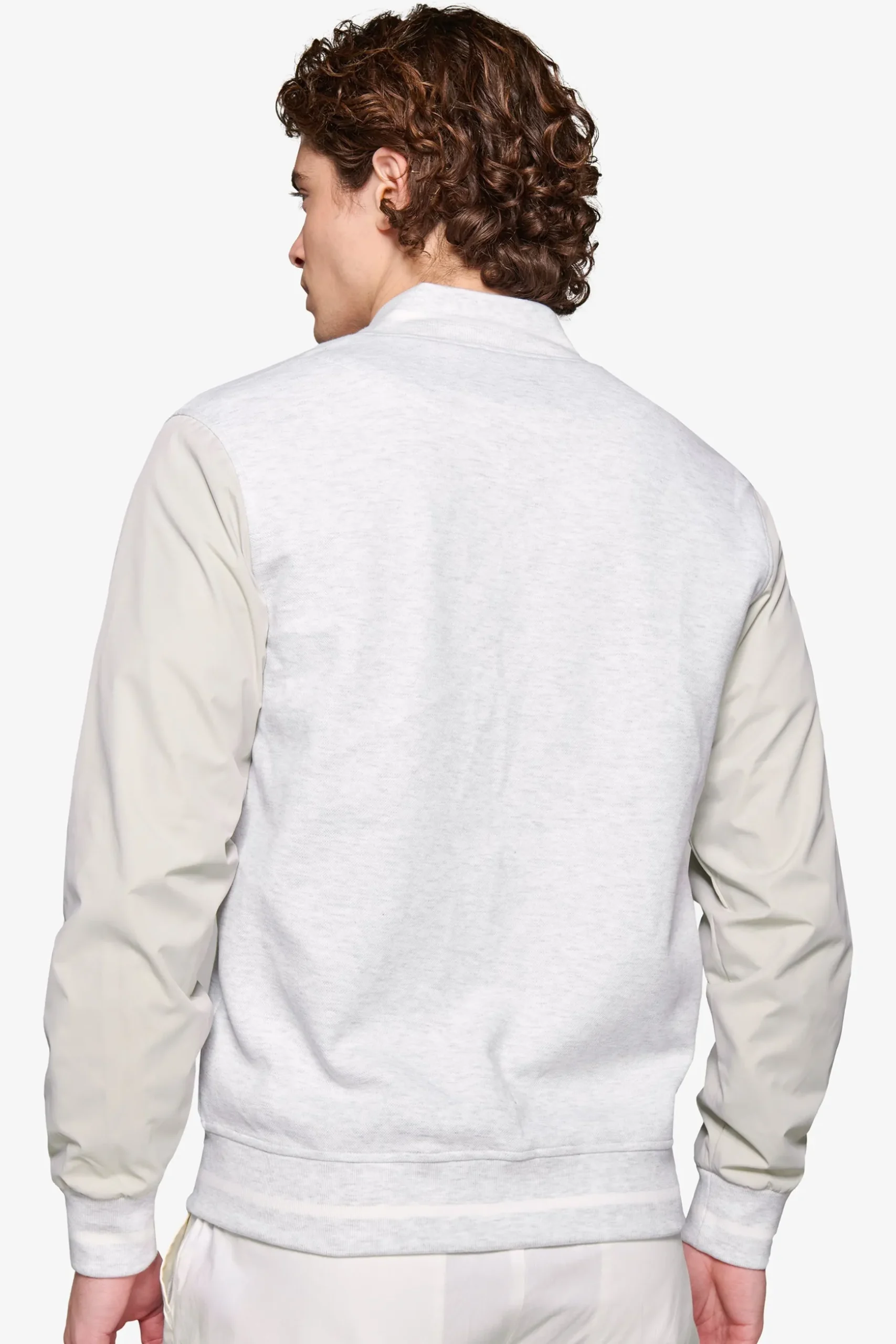 Bomber corto bimaterico DNJ grigio melange