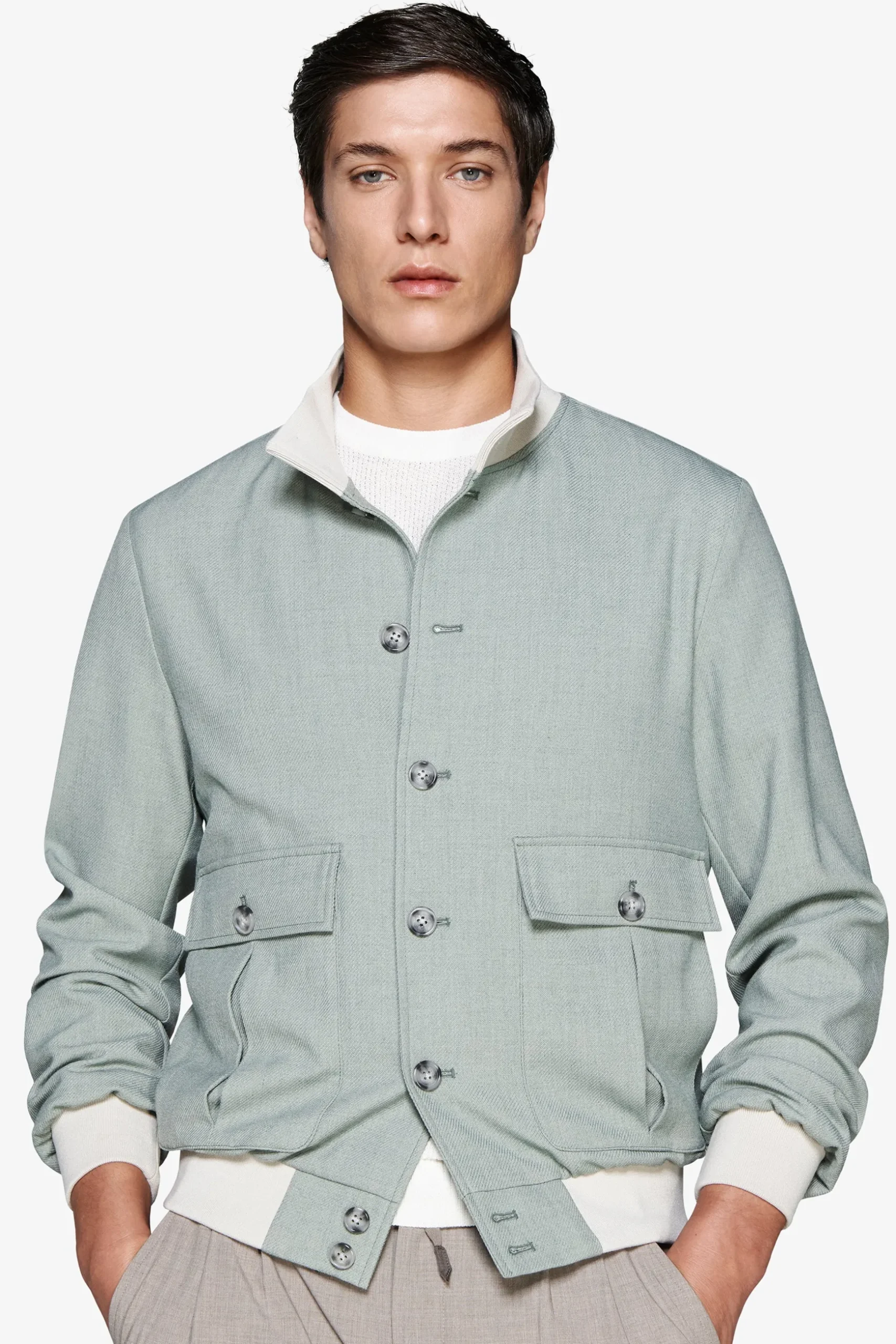 Bomber corto salvia
