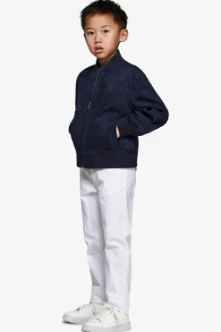 Bomber full zip in ecosuede blu Kids