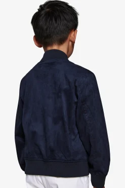 Bomber full zip in ecosuede blu Kids
