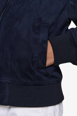 Bomber full zip in ecosuede blu Kids