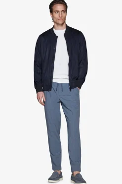 Bomber full zip in ecosuede blu