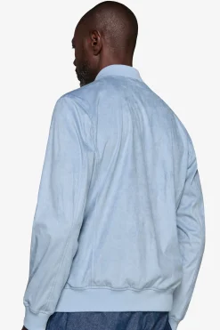 Bomber full zip in ecosuede celeste