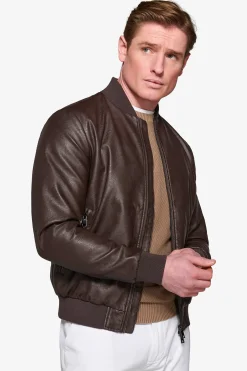 Bomber in ecopelle moro