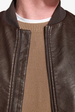 Bomber in ecopelle moro