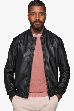 Bomber in ecopelle nero