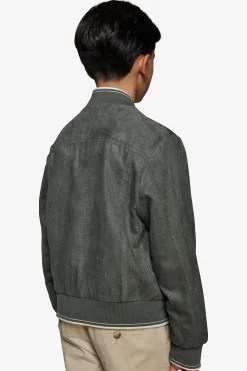 Bomber in ecosuede traforato verde Kids