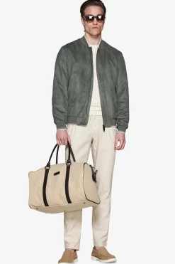 Bomber in ecosuede traforato verde