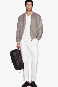 Bomber in ecosuede traforato tortora