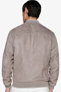 Bomber in ecosuede traforato tortora