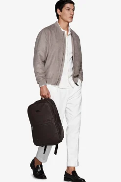 Bomber in ecosuede traforato tortora