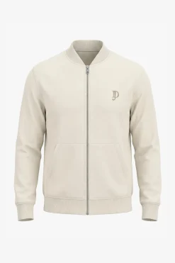 Bomber in felpa full zip bianco