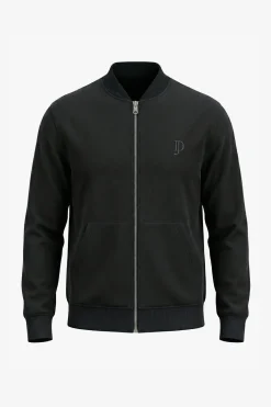 Bomber in felpa full zip nero