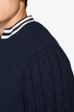 Bomber in maglia blu DNJ