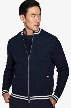 Bomber in maglia blu DNJ