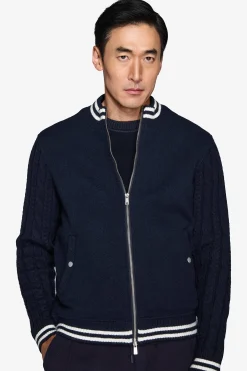 Bomber in maglia blu DNJ