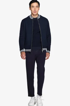Bomber in maglia blu DNJ