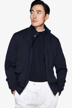Bomber jersey piquet blu