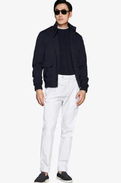 Bomber jersey piquet blu