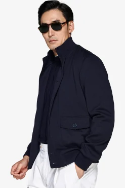 Bomber jersey piquet blu