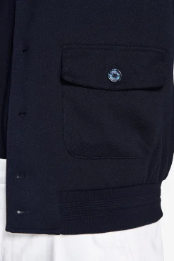 Bomber jersey piquet blu