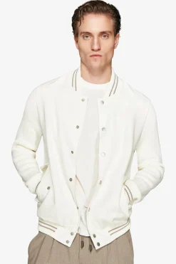 Bomber misto lino bimaterico panna DNJ