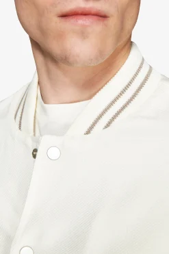 Bomber misto lino bimaterico panna DNJ