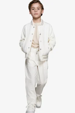 Bomber misto lino bimaterico panna Kids