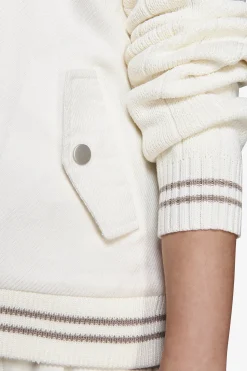Bomber misto lino bimaterico panna Kids