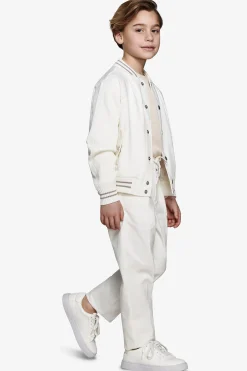 Bomber misto lino bimaterico panna Kids