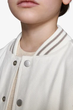 Bomber misto lino bimaterico panna Kids