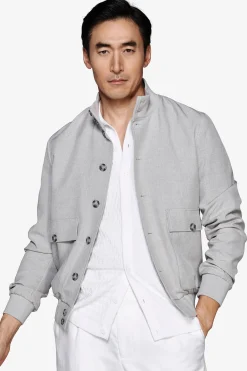 Bomber tela stretch grigio
