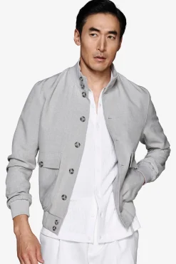 Bomber tela stretch grigio