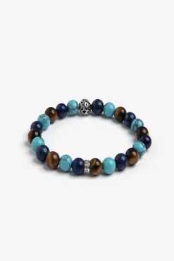 Bracciale perle medie celeste