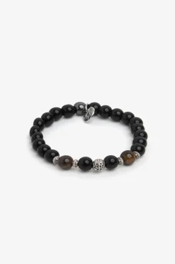 Bracciale perle medie nero