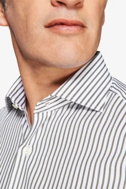 Camicia a righe fine verde