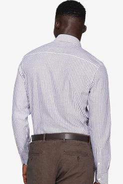 Camicia a righe operata moro