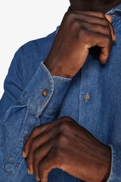 Camicia denim lavaggio scuro chambray
