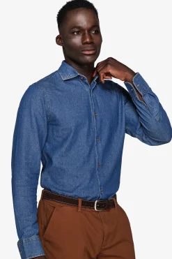 Camicia denim lavaggio scuro chambray