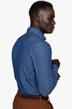 Camicia denim lavaggio scuro chambray
