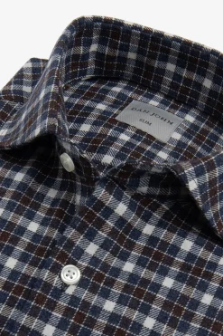 Camicia effetto flanella check moro