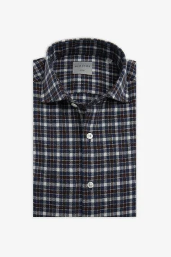 Camicia effetto flanella check moro