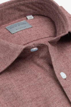 Camicia effetto flanella spigata coccio