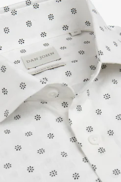 Camicia fantasia fiore bianca